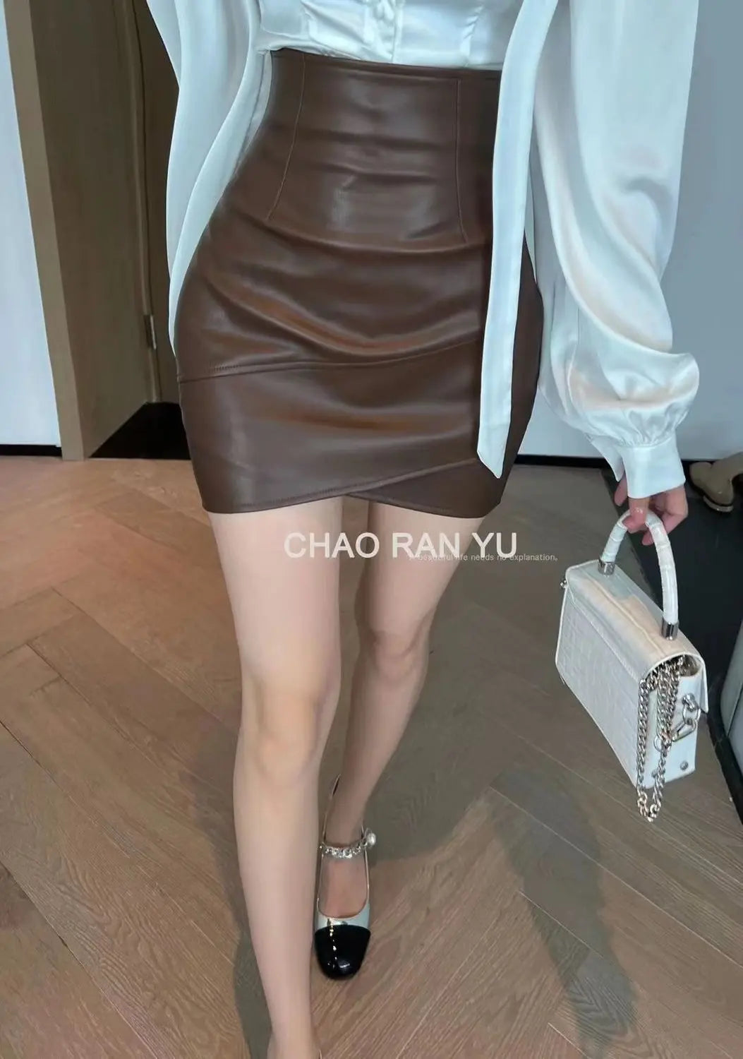 Women Clothing 2025 Autumn Korean Fashion Sexy Irregular Bodycon Mini Skirts Female High Waist Solid PU Leather Skirt Y2K Faldas