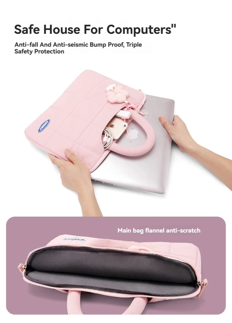 حقيبة كمبيوتر محمول مقاس 13.3 بوصة و14 و15 و15.6 بوصة وغطاء لجهاز ماك بوك إير برو وشاومي وهواوي وآسوس وحقيبة كمبيوتر محمول للرجال والنساء وحقيبة يد محمولة