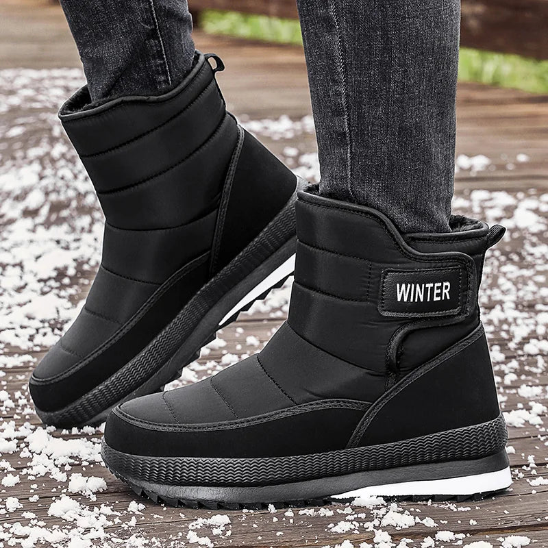 New Men's Winter Boots Warm Plush Snow Boots High Quality Waterproof High-Top Men's Ankle Boots Outdoor Men Hiking Boots Sneaker