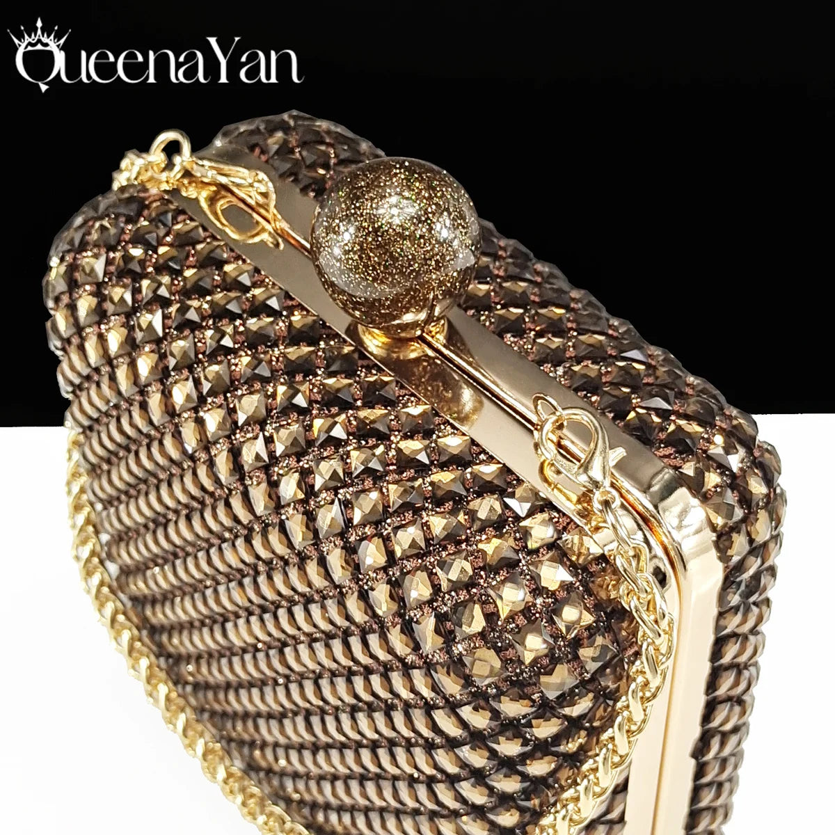 Queena Yan Italian Design Rhinestone Luxury Green Colour Pointed Toe Shoe & Bag Set Women's High Heels for Parties High Quality