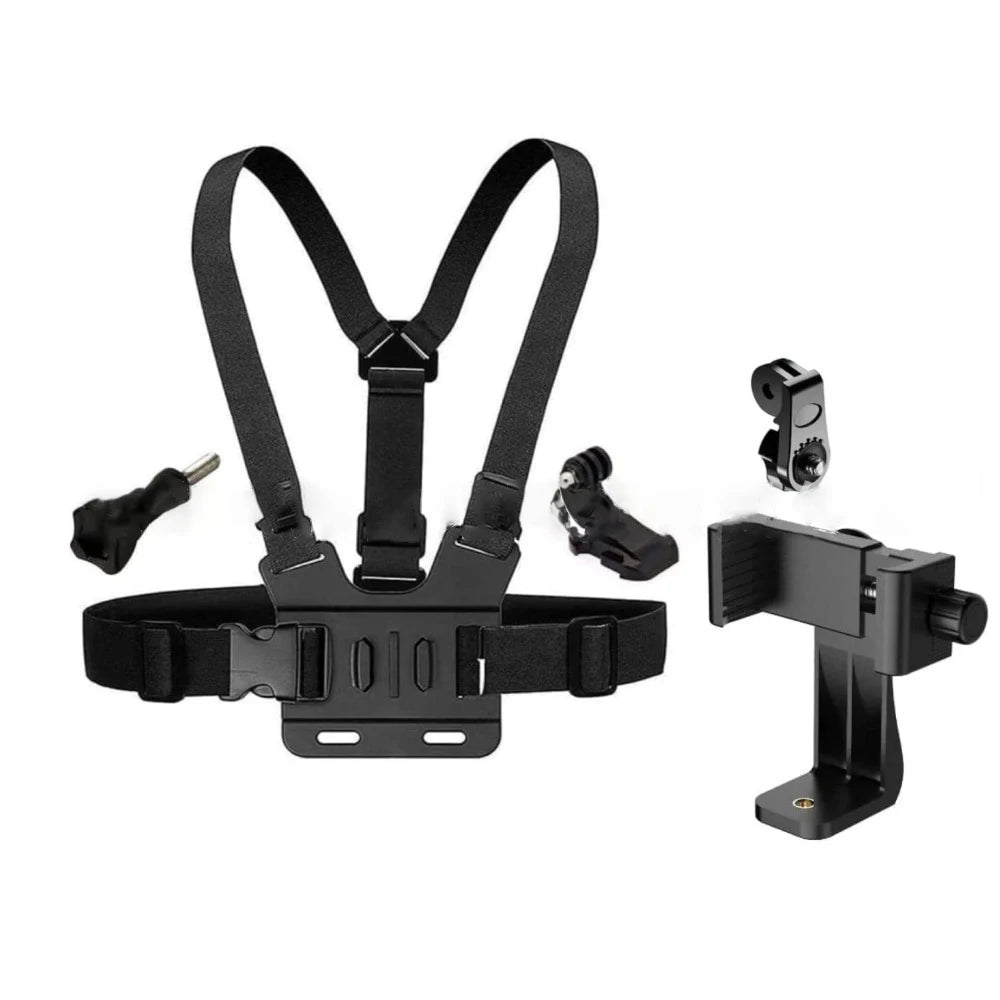 First Person Adjustable Action Camara Chest Strap Record Outdoor Live Mobile Phone Strap Mount for Cycling  Skiing Gopor Holder