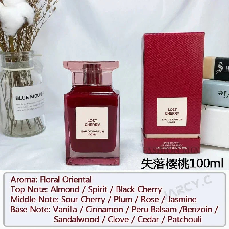 عطر رجالي عالي الجودة 100 مل برائحة التبغ والورد والكرز، عطر زهري يدوم طويلاً للنساء