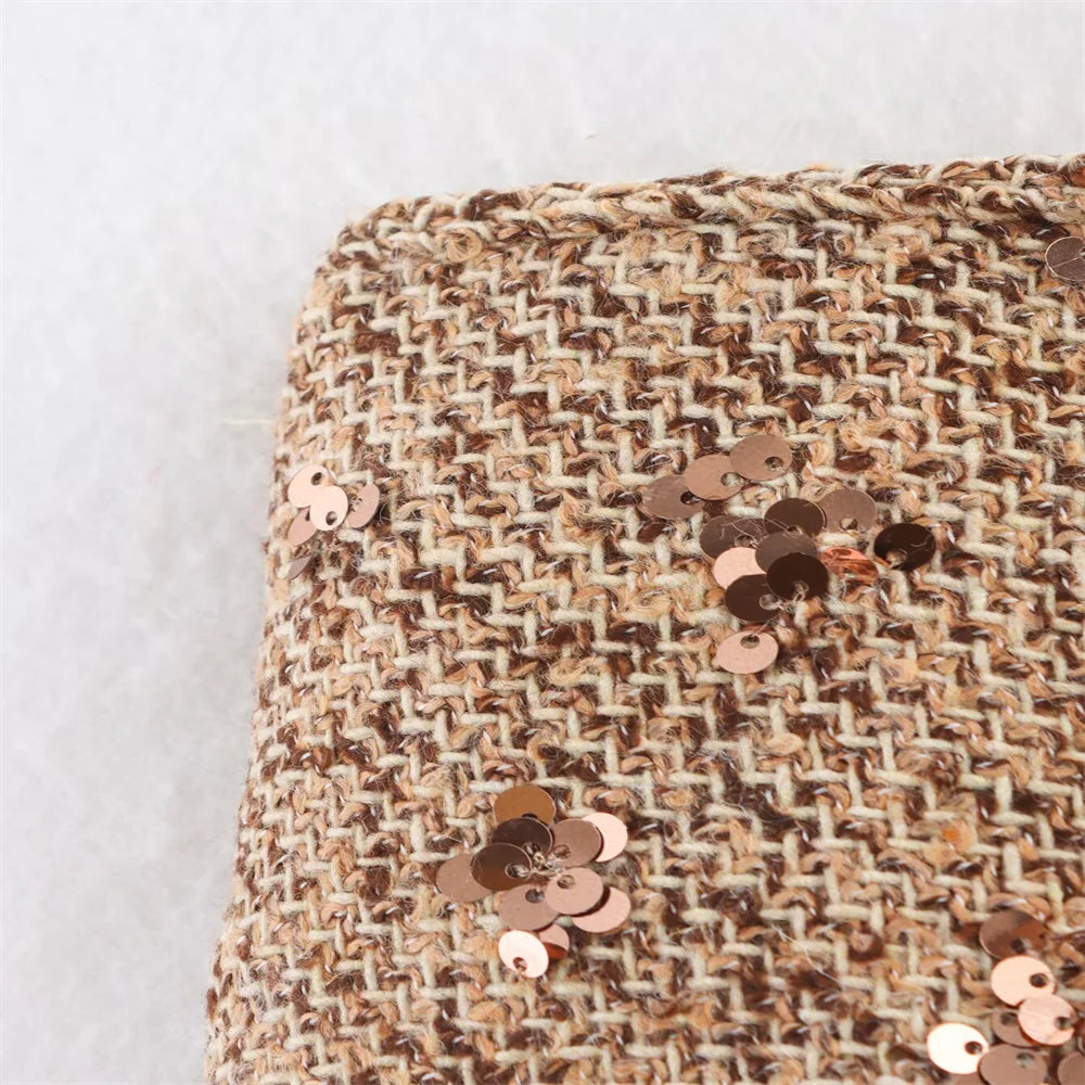 New women's clothing European and American style fashion bead embroidery coarse flower cloth small fragrant style two-piece set SwiftNest