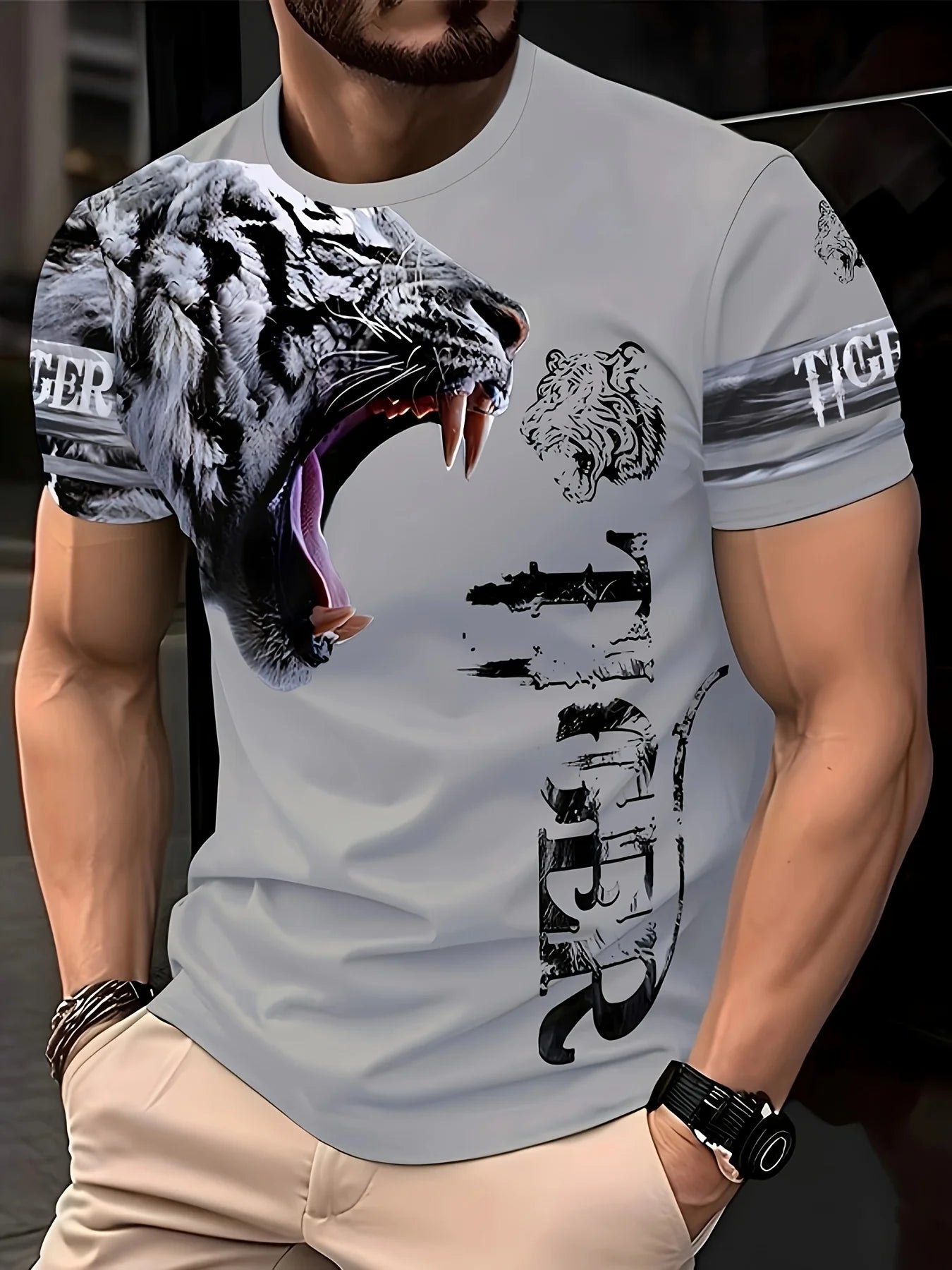 Mens Fashion Crew Neck T-Shirt - Soft,Breathable,Casual Wear