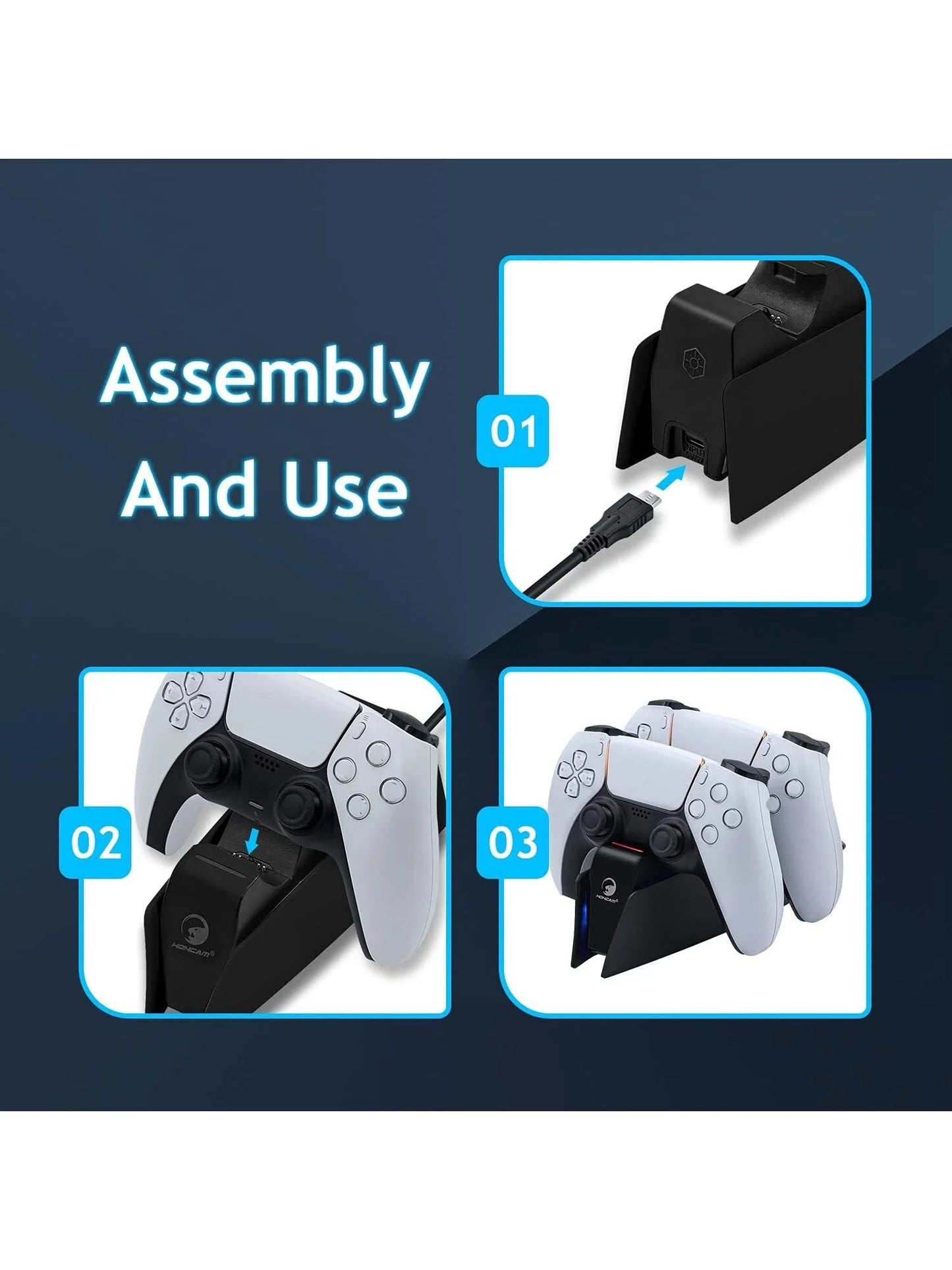 Game Wireless Charging Station for PS5 with Dual Fast Charger Dock and LED Charging Indicators SwiftNest