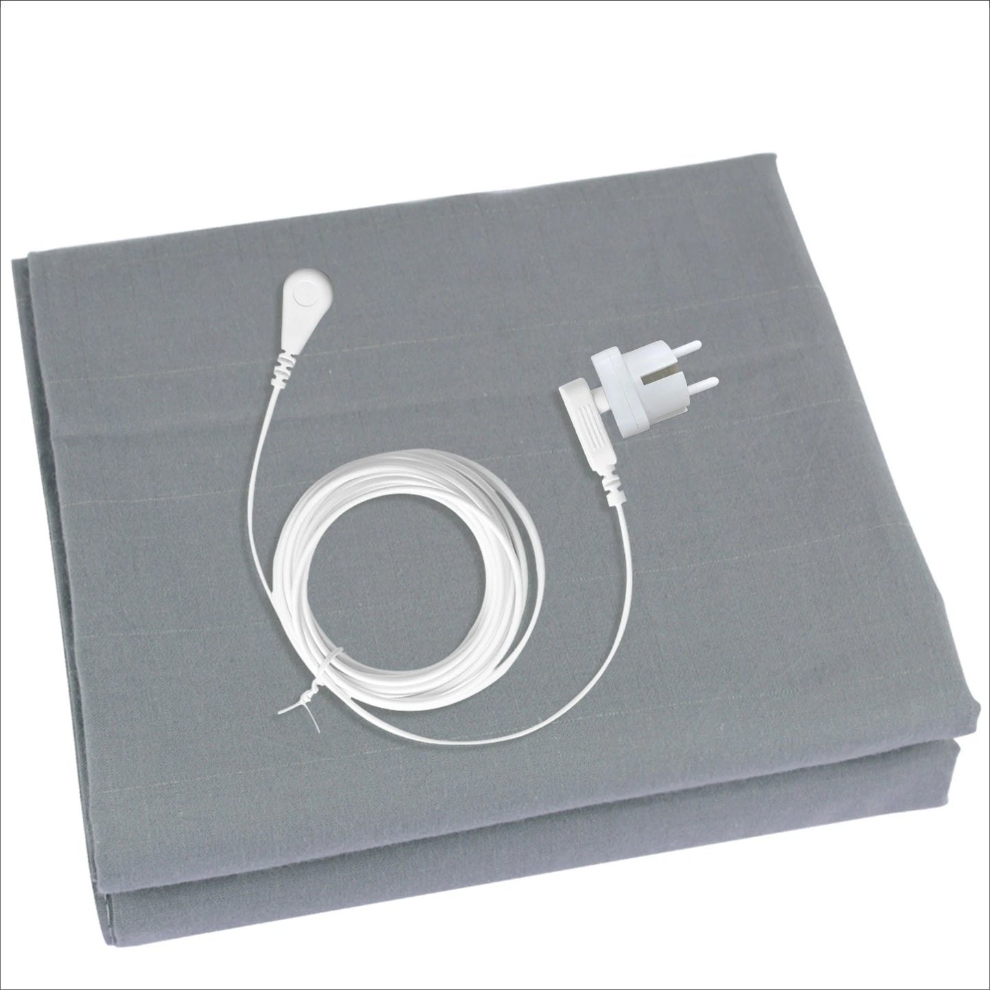 10% Silver Fiber Grounding Sheet Flat Bedsheet with Earthing Cord Organic Cotton Health Sheet Natural Wellness Release Stress