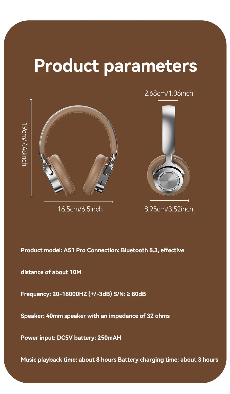 Bluetooth 5.3 Headsets Gaming Headphones Dual Mode Wireless Earphones Foldable Noise Reduction Music Headsets For iPhone Xiaomi
