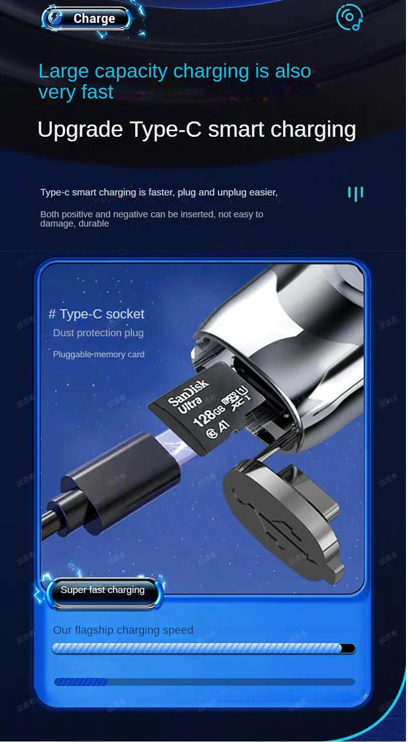 Bluetooth Headset Wireless Headphone LED Digital Display Neck-hanging Headphone Be Inserted Card Bluetooth Earbuds Sport Running