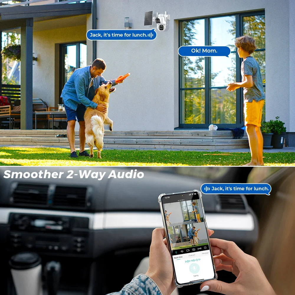 BESDER 8MP 4K Solar Wirelesss IP Camera With 7800 mAh Battery Outdoor HD 4MP Dual Lens WiFi IP Camara Solar Panel CCTV Security