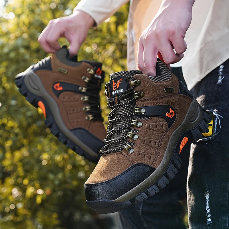 أحذية المشي لمسافات طويلة مقاومة للماء للرجال والنساء في الربيع والخريف، أحذية رياضية جبلية مقاومة للاهتراء، أحذية رياضية للصيد
