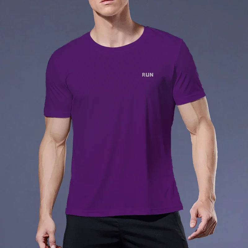 Summer Short-sleeved Sports Shirts, Multi-color Outdoor Fitness Clothing, Men's 3D T-shirts, Running Breathable Quick-drying Top