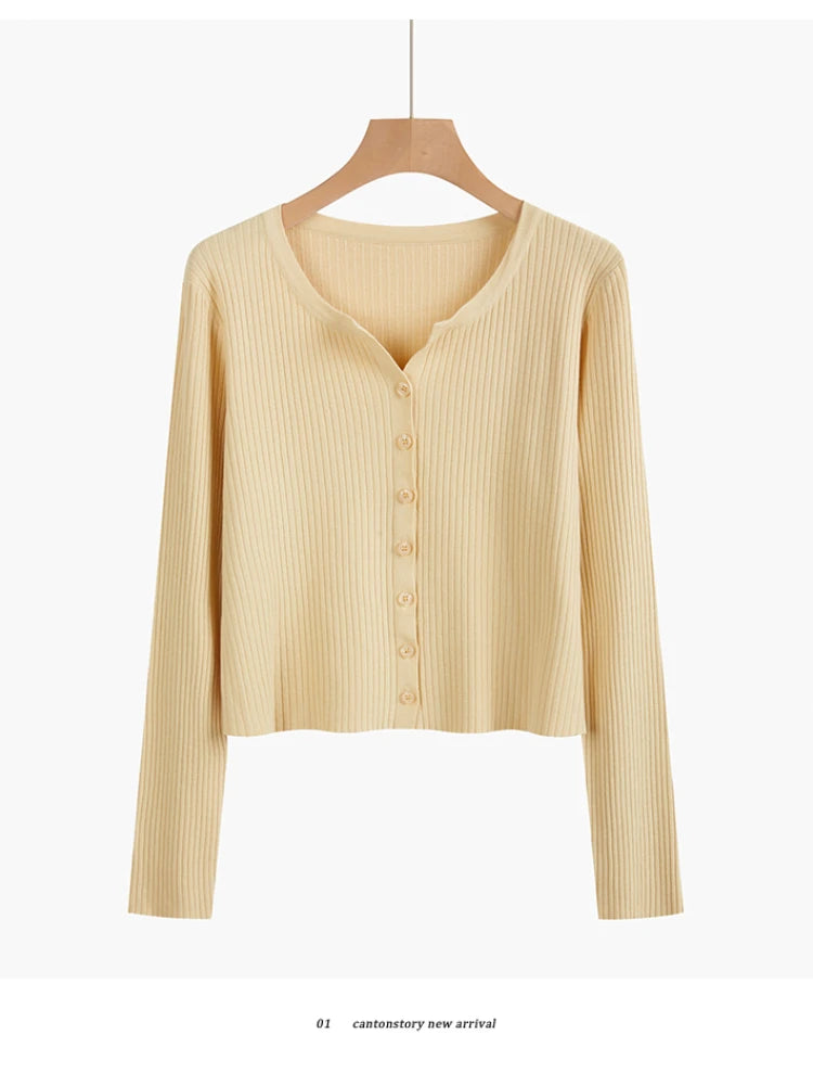 2025 Fashion Women Sweater Female Cardigan Thin Outerwear Short Short Design Sweater Long-sleeve Small Cape Blusa Feminina