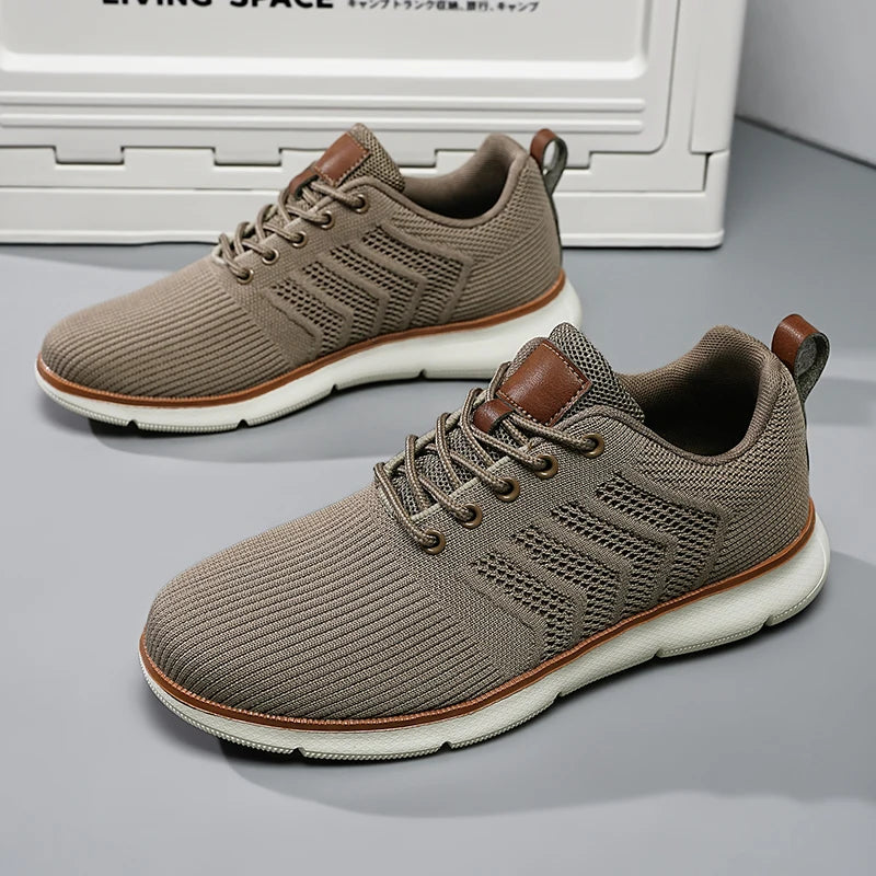 2025 New Men's Shoes Lightweight Breathable Knitted Casual Sports Shoes Men's Low Cut Comfortable Walking Shoes Size 39-48
