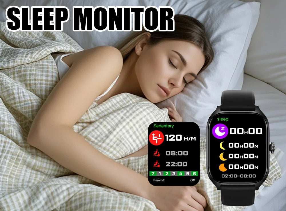 LAXASFIT New Smart Watch Bluetooth Talk Tracking Heart Rate Sleep Monitor Bluetooth Smart Watch Gifts for Men and Women