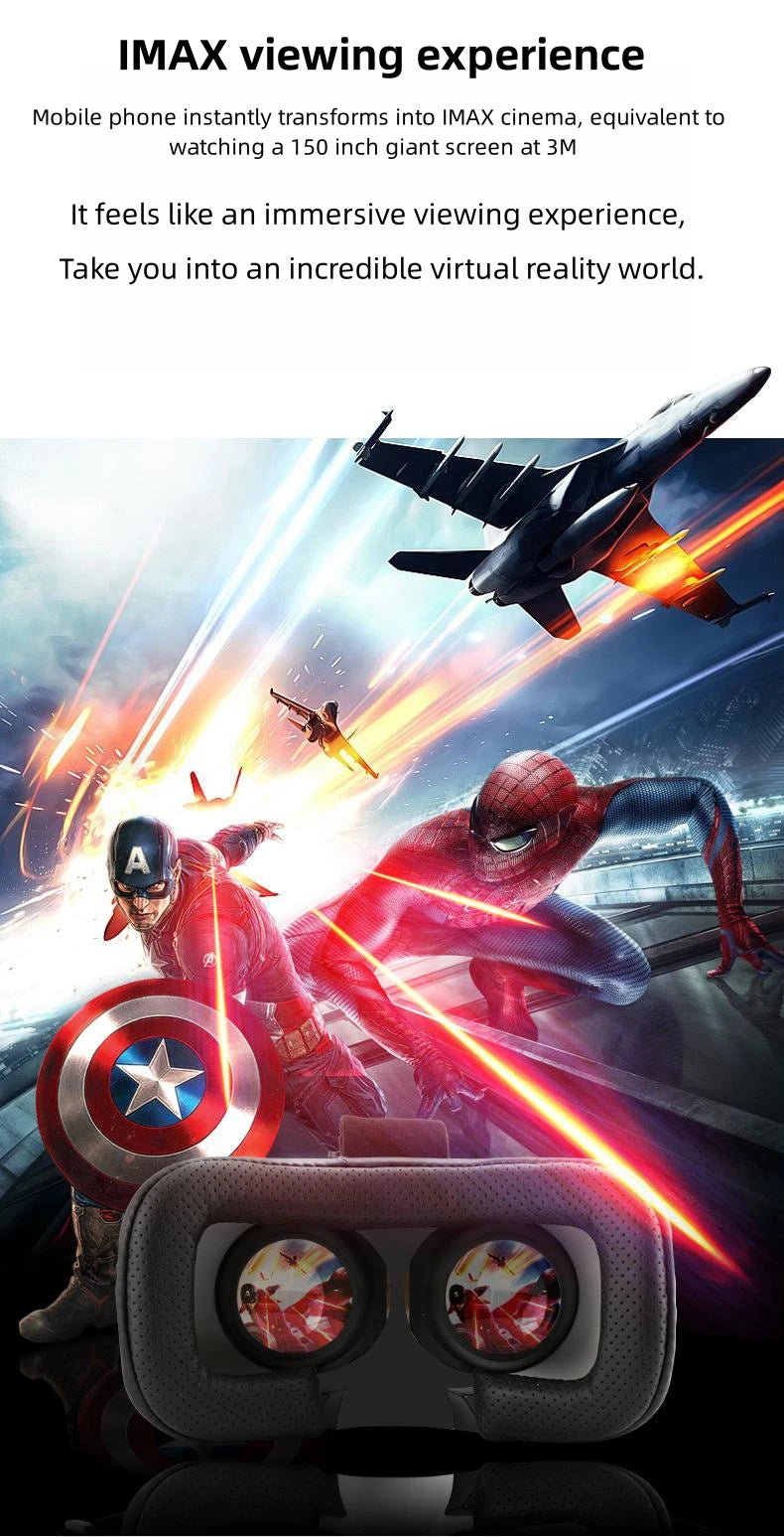 نظارات الواقع الافتراضي ثلاثية الأبعاد، سماعة رأس مثبتة على الرأس، قابلة للتعديل، مناسبة للهواتف الذكية التي تعمل بنظام أندرويد بقياس 4.7-6.1 بوصة، خوذة لألعاب أفلام الواقع الافتراضي