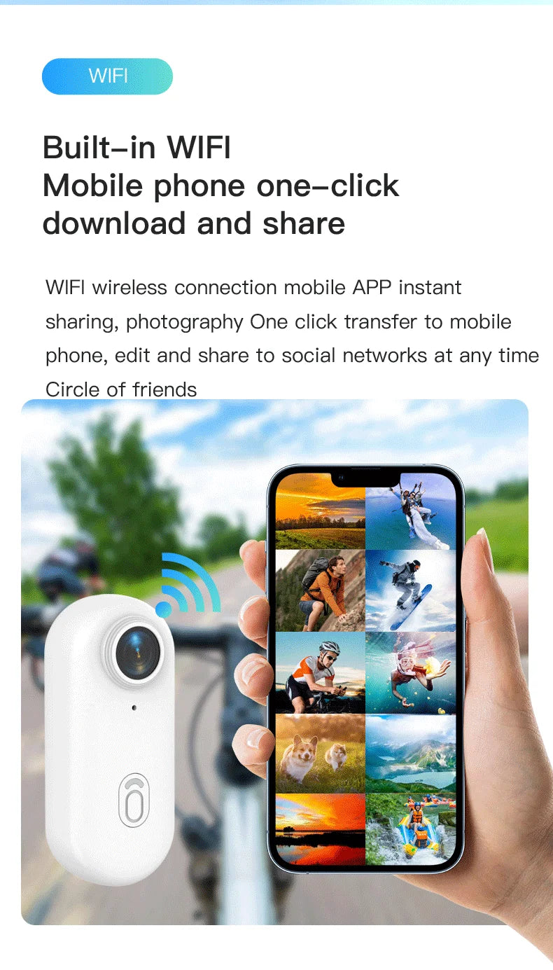 2024 Hot Gift 4K HD Mini Camera Action Cam Wifi High Quality Outdoor Sports Camera Camara Body Cam Camaras Photographic Video