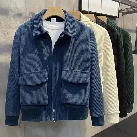 Fashion Brands Mens Clothing Tops Corduroy Jackets Korean Version Trendy Spring and Autumn Jackets for Men
