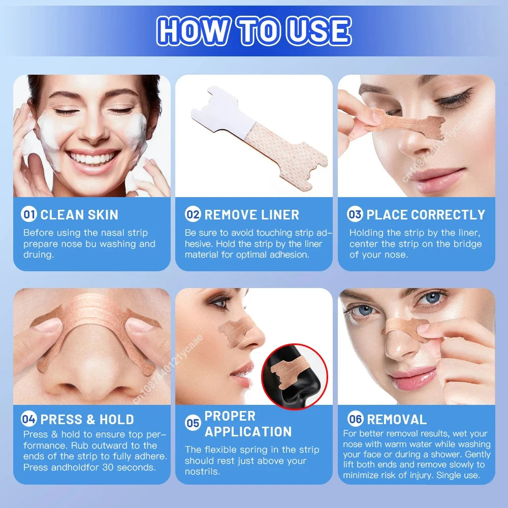 10/50/100pcs Breathing Nasal Strips Right Way Stop Snoring Anti Snoring Strips Easier Better Breathe Health Care Sleeping Well