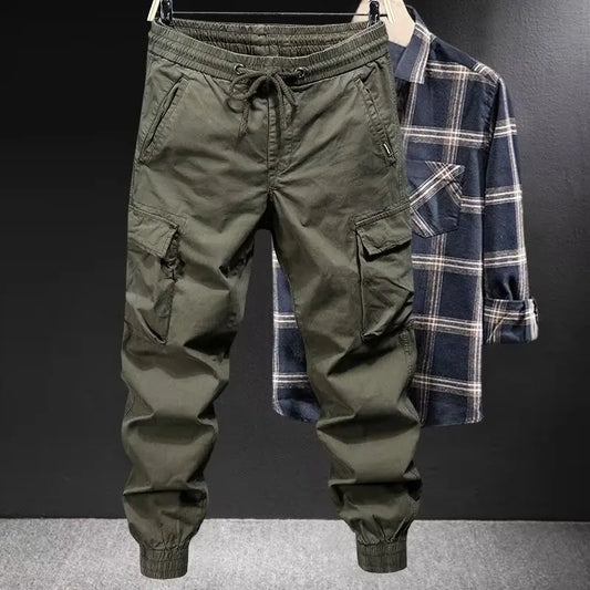 Fashion Casual Work for Men's Spring and Autumn Trendy Brand Loose Feet Solid Color Work American Casual Pants