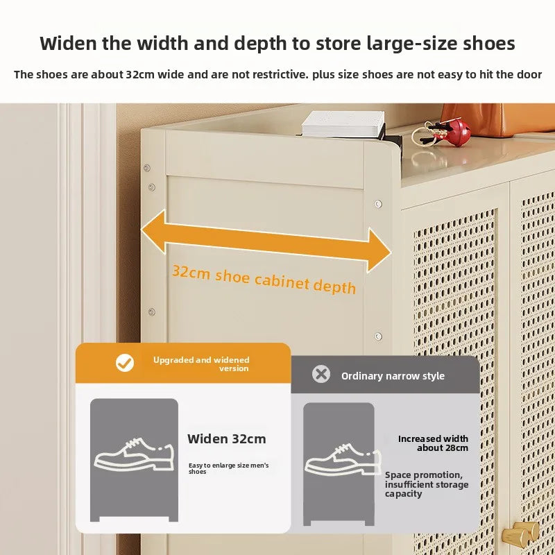 Home shoe cabinet multi-layer large-capacity shoe rack dustproof and breathable entrance storage cabinet