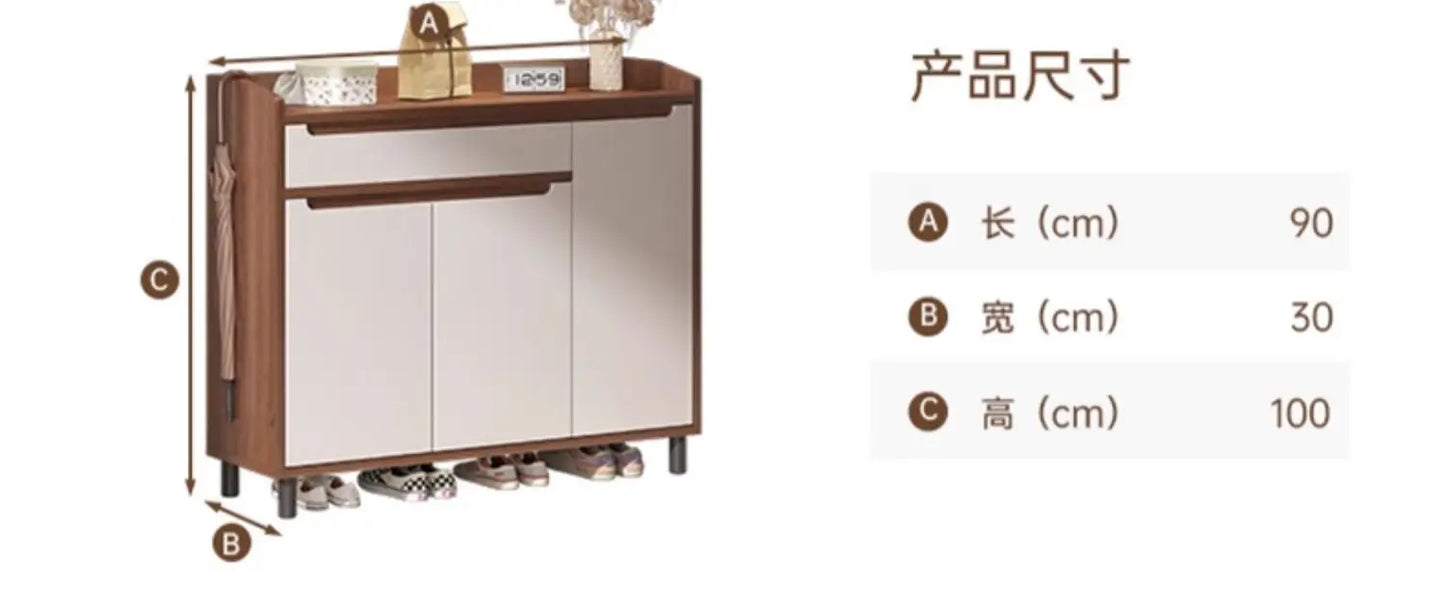 Home Shoe Cabinet Home Door Indoor Storage Cabinet Integrated Against The Wall New Chinese Storage Porch Cabinet Large Capacity