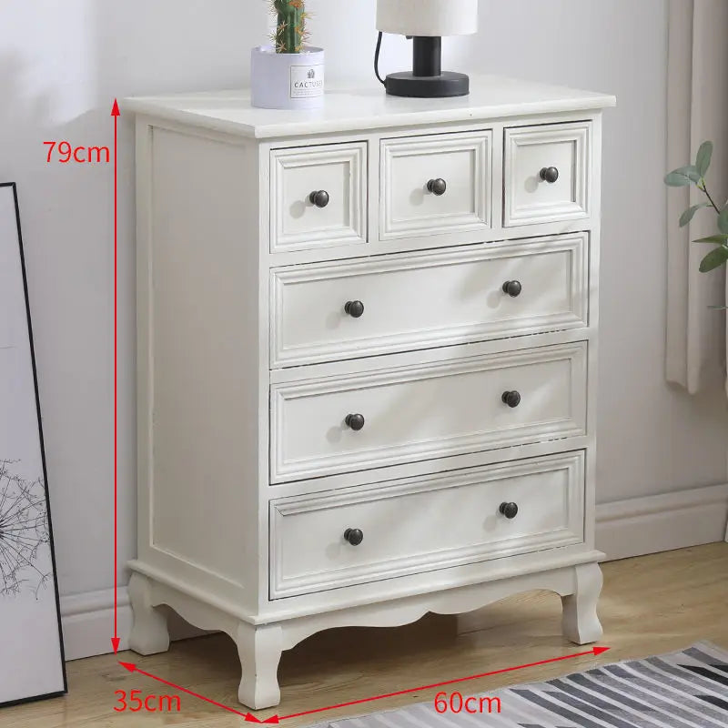 Solid Wood Chest of Drawers American Storage Lockers Living Room Bedroom Bedside Corner Cabinet European Chest of Drawers