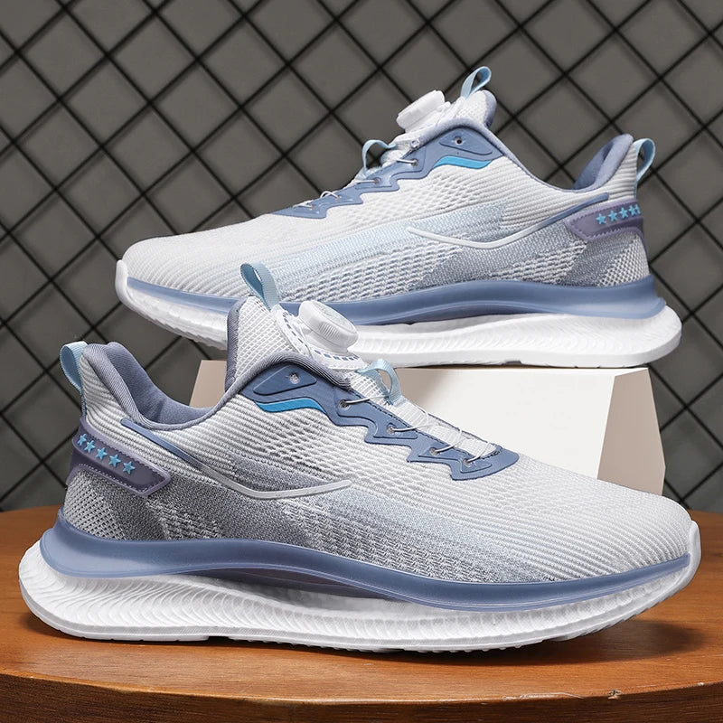 Men's Outdoor Running Shoes with Shock Absorption, Lightweight, Breathable, and Suitable for Casual Sports Activities.