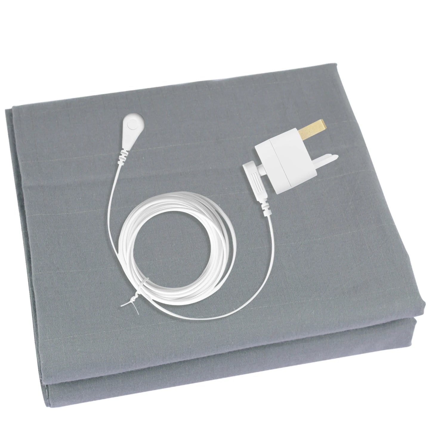 10% Silver Fiber Grounding Sheet Flat Bedsheet with Earthing Cord Organic Cotton Health Sheet Natural Wellness Release Stress