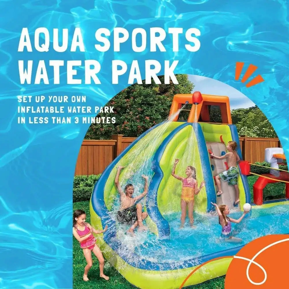 Sports Aqua Splash Park Outdoor Waterslide With Climbing Wall And Activities Iatable Water Slide Pool Iatables