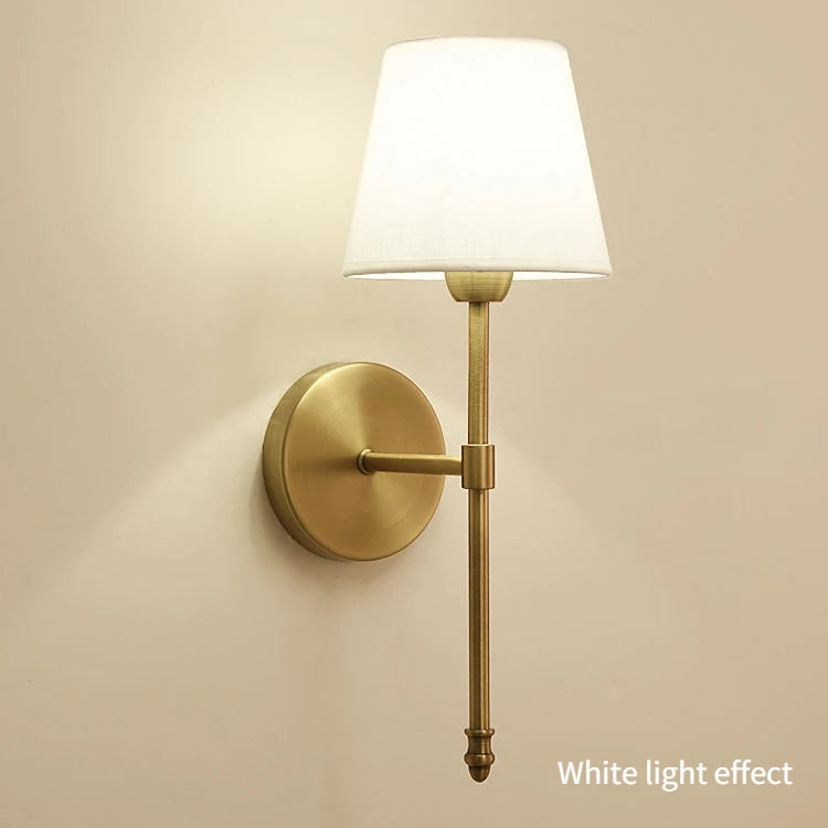 Modern Bedroom Bedside Lamp American Living Room Wall Lamp Luxury Creative Cloth Lampshade Staircase Walkway Decorative Light