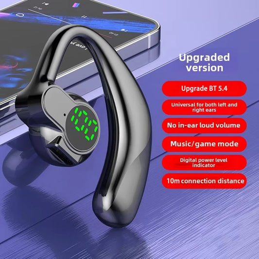 Bluetooth 5.4 wireless headphones, long battery life, single-ear digital display, sports, sleep and music headphones