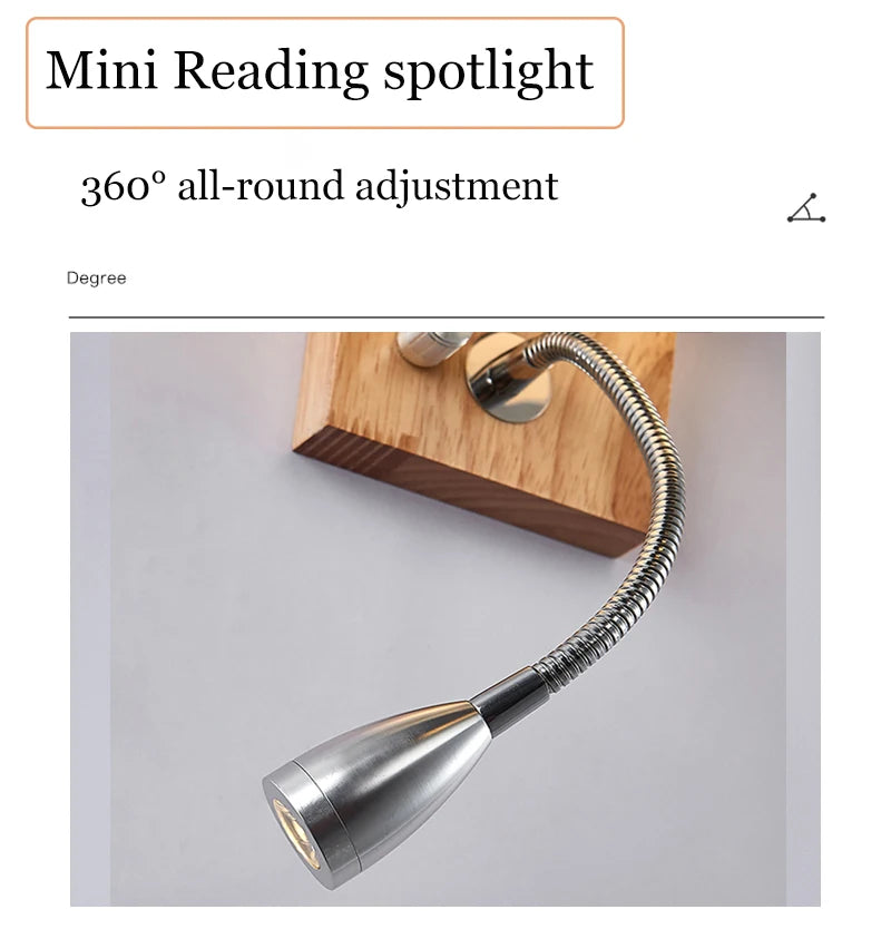 Bedroom Wall lamp With 3W Spotlight Modern Sconce for Living Room Bedside Bathroom Mirror Light Home Decor Indoor Light Fixtures