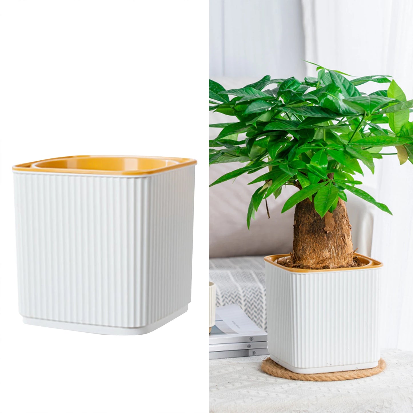 Hydroponic Green Plant Plastic Vase Modern Home Self Watering Flowerpot for Garden Enthusiast Lover Gift