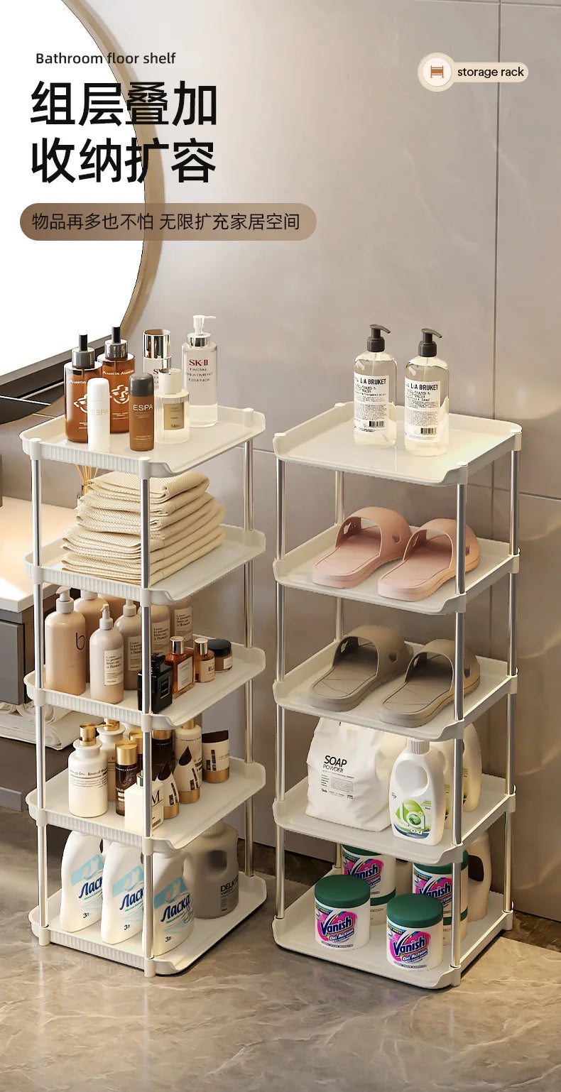 Bathroom Storage Rack Multi-Functional Washstand Desktop Cosmetics Floor Shoe Rack Pet Light Luxury Bathroom Organizing Rack