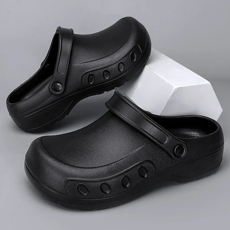 2025 Men's Casual Outdoor EVA Injection Molded Anti Slip Slippers Outsole Comfortable Garden Cloth Waterproof Sandals Size 39-48