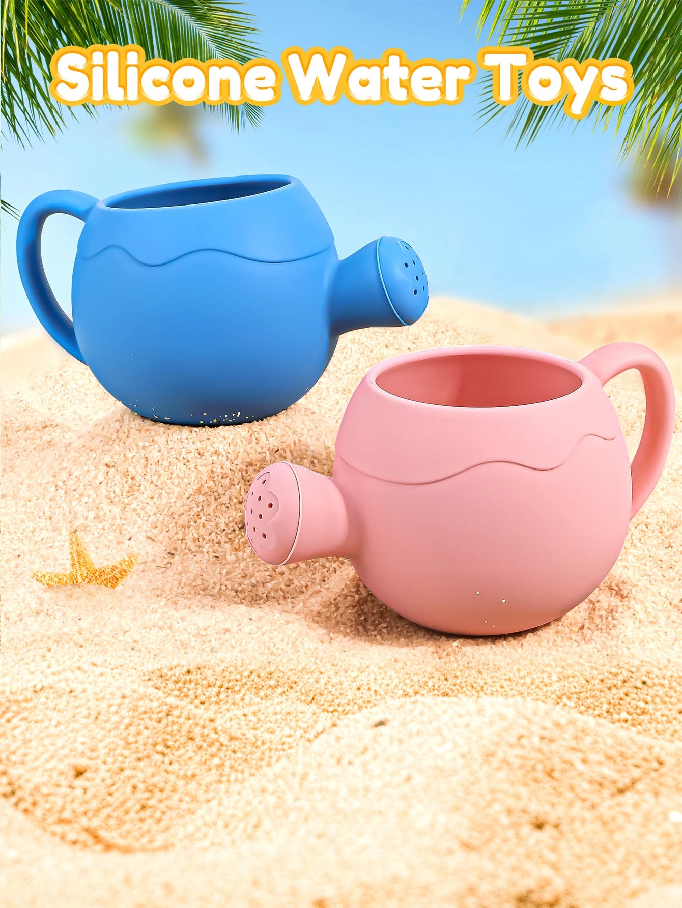 Baby Beach Toys Children Outdoor Games Sand Play Set Infants Digging Sand Silicone Rake Watering Pot Play Beach Toys for Kids