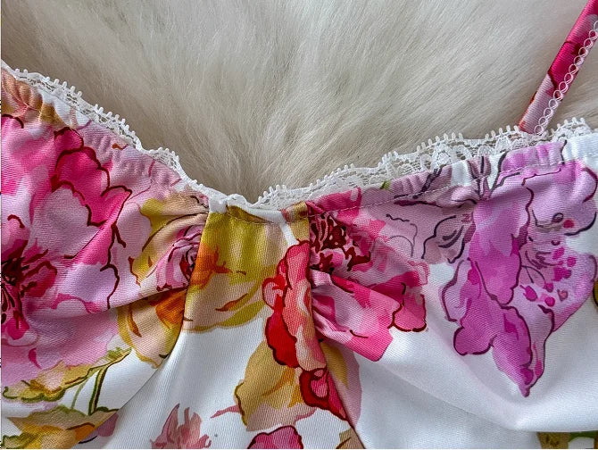 Women's Clothing Summer Fashion New Fashion Printed Slim Sexy Backless Sling Dress