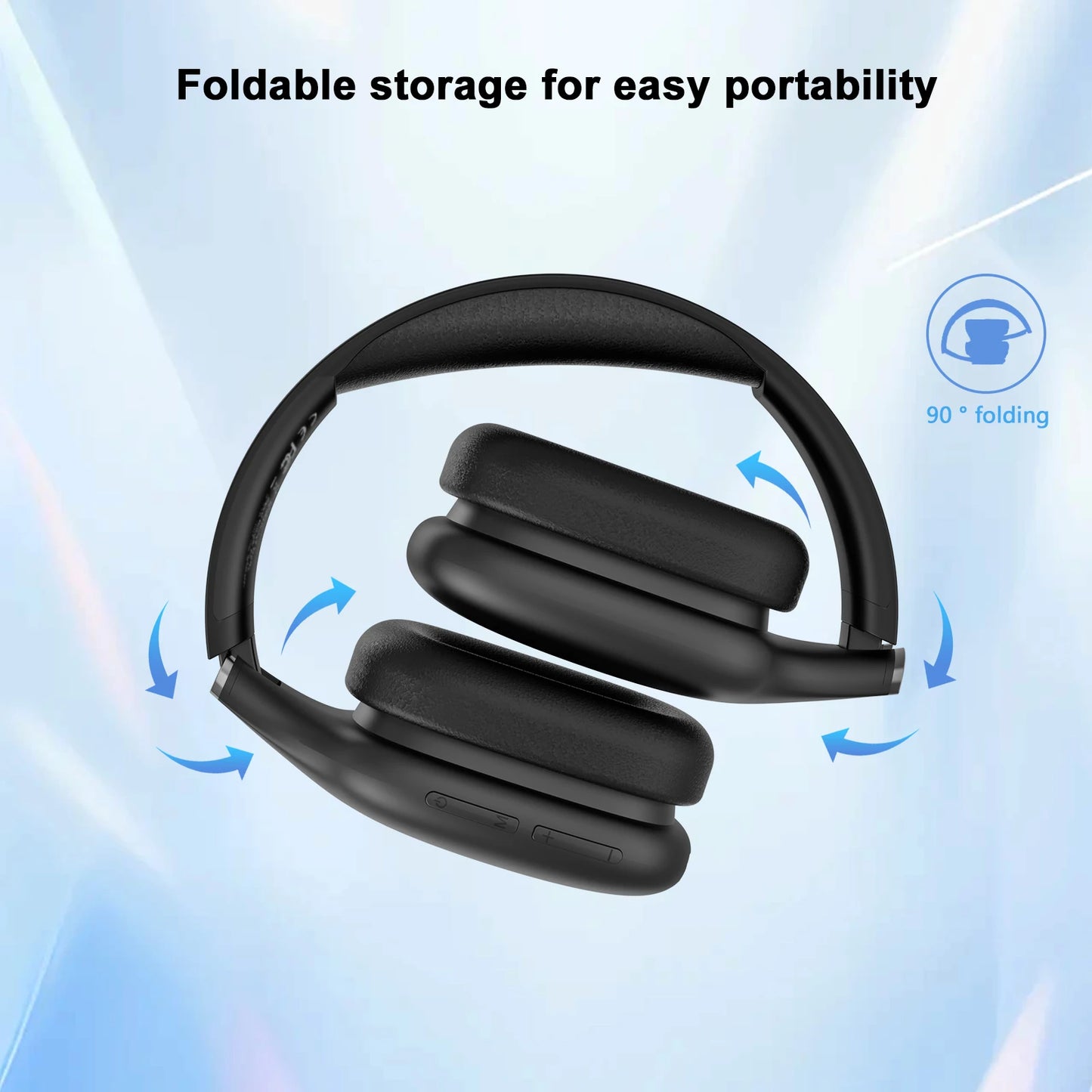Bluetooth Headphones Over-Ear, Foldable Wireless and Wired Stereo Headset,Soft Earmuffs &Light Weight for Prolonged Wearing