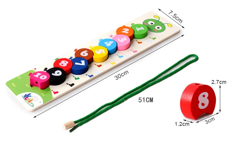 Wooden Lacing Toys for Toddlers Puzzle Preschool Activities Fine Motor Skills Early Educational Children Kids Games