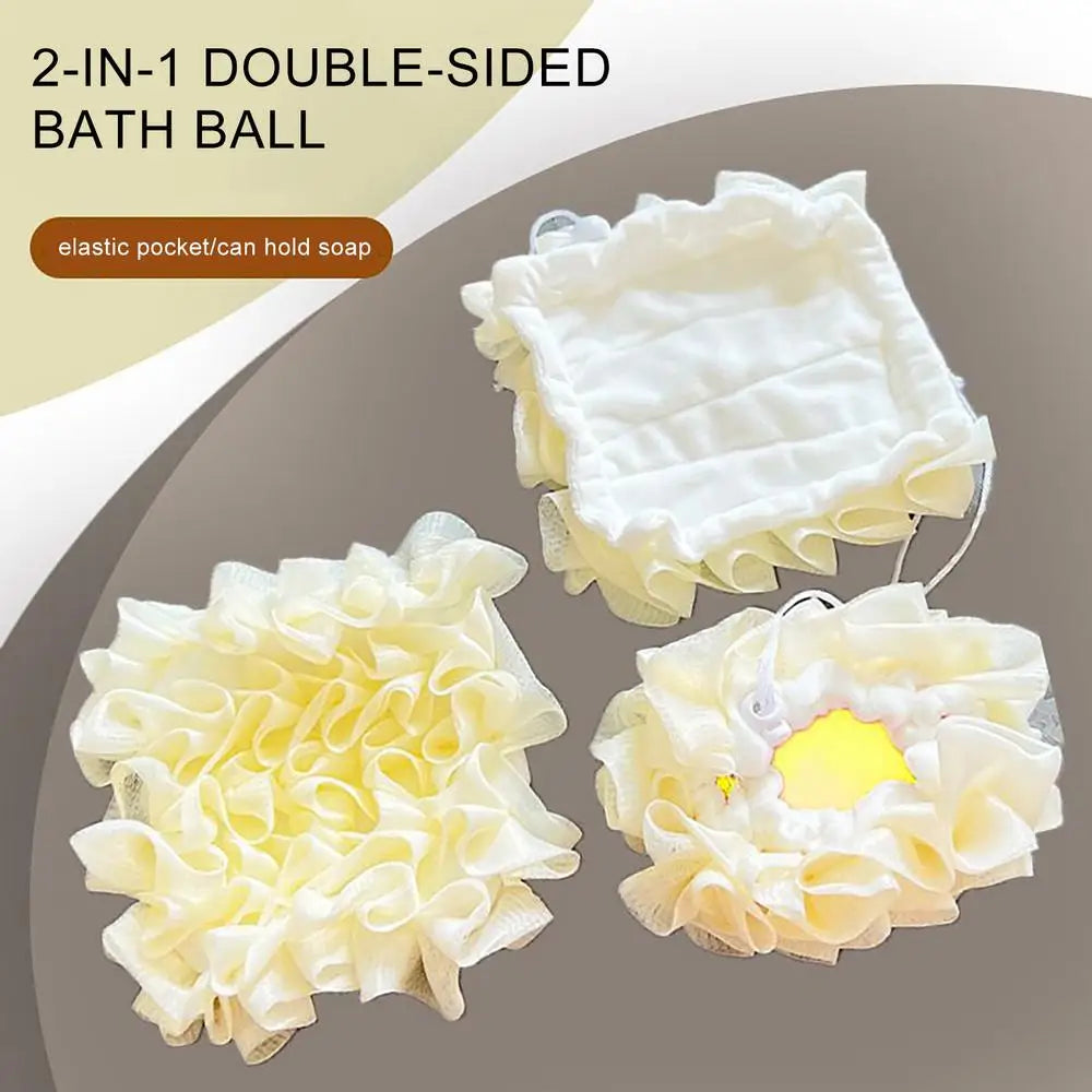 Bath Sponge 2 In 1 Body Sponge With Soap Pouch Multifunctional Bathroom Accessories For Skin Care Daily Use Travel Spa