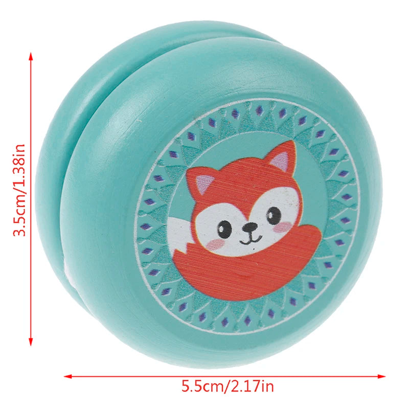Children Yoyo Ball Cute Animal Prints Wooden Yoyo Toys Fox Owl Hedgehog Snails Toys Kids Yo-Yo Creative Yo Yo Toys For Fun