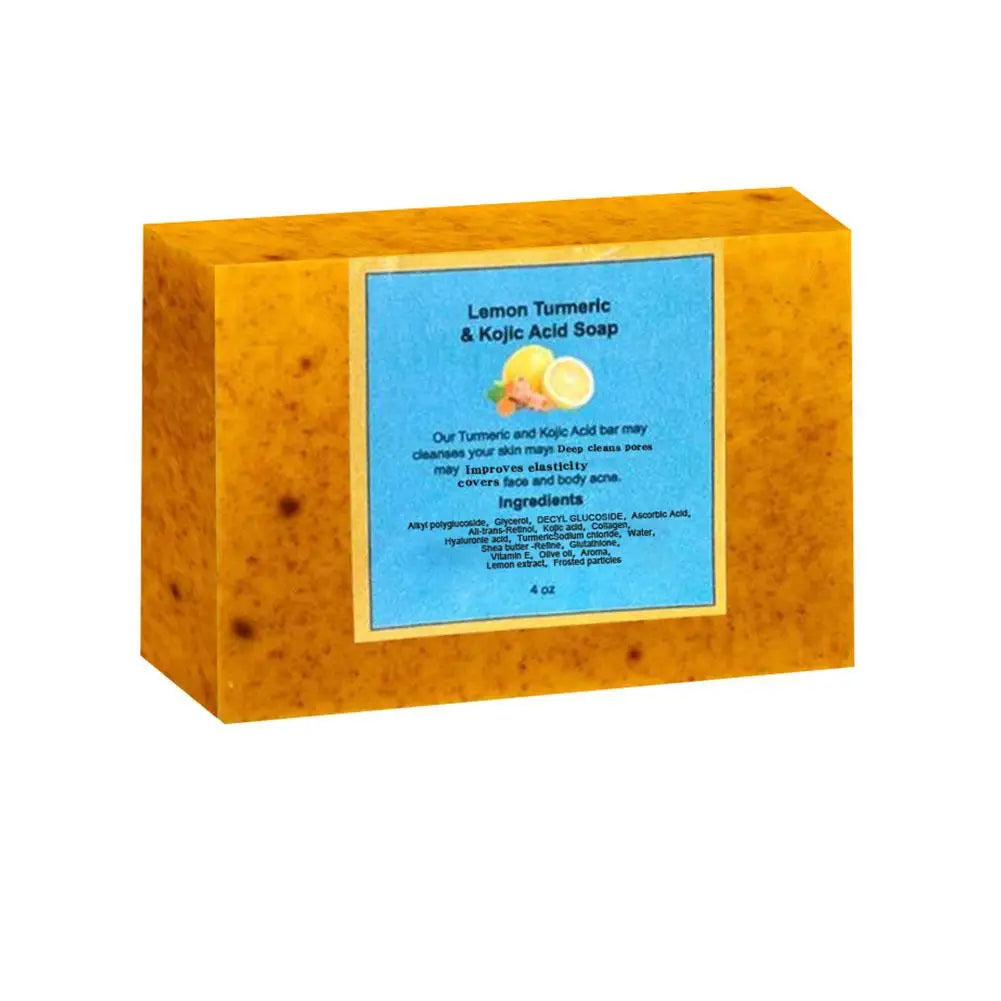100g Turmeric Hand Made Soap, Lemon Kojic Acid Soap, Shower and Facial Soap  Deep Cleaning For Face Body Skin Care