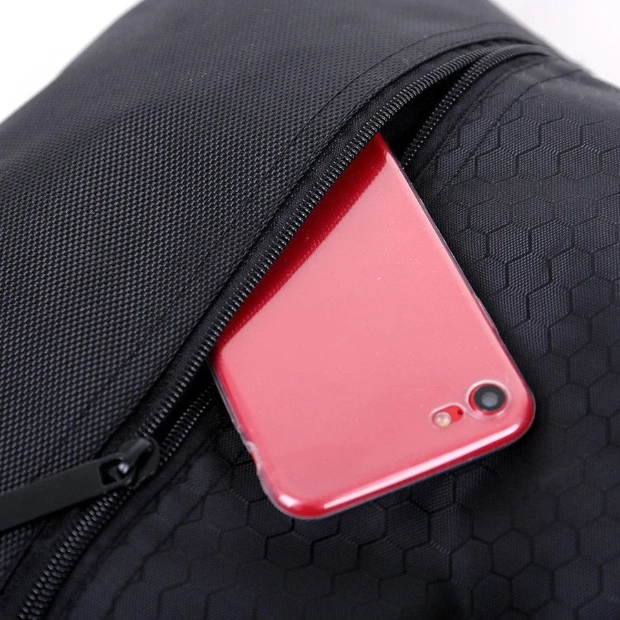 حقيبة ظهر رياضية خارجية بسيطة بسحاب ورباط للرجال والنساء، حقيبة ظهر لياقة بدنية خفيفة الوزن، حقيبة كرة سلة بسحاب من أكسفورد