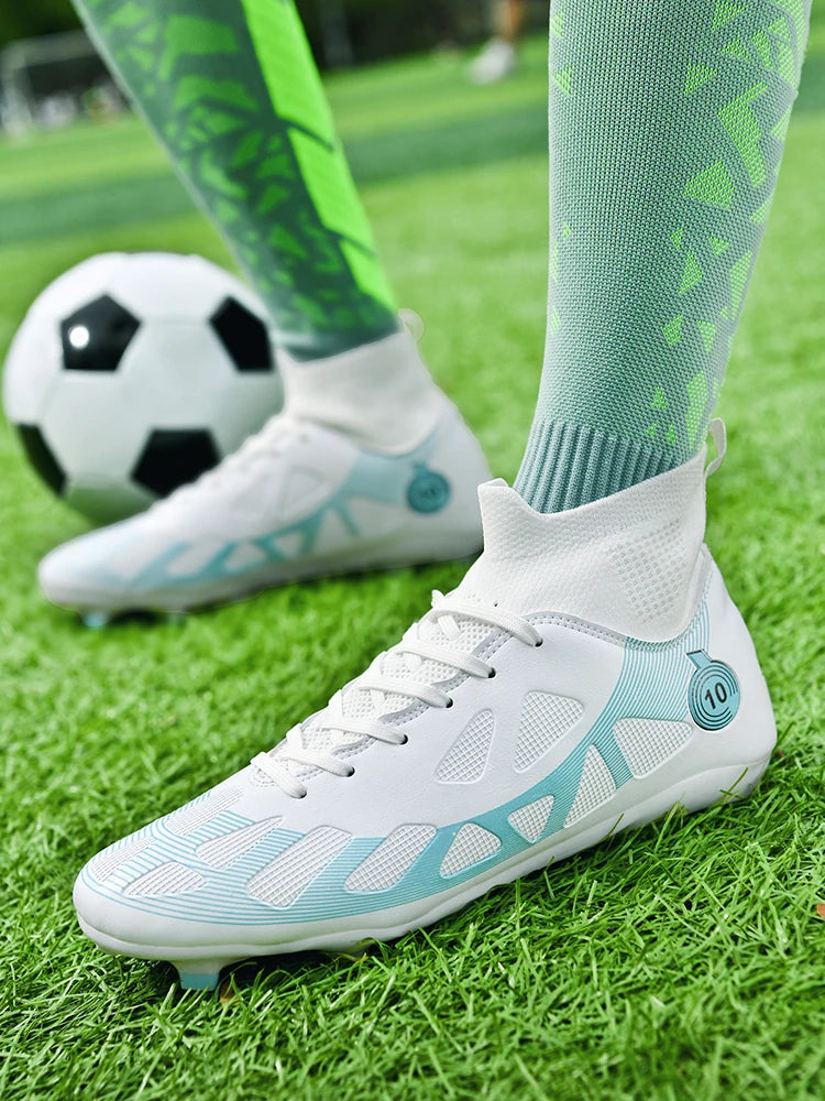 Professional Soccer Shoes Men Outdoor High-Top Sports Football Boots Boots Ag/Fg Long Spikes Artificial Grass Training Match Spi