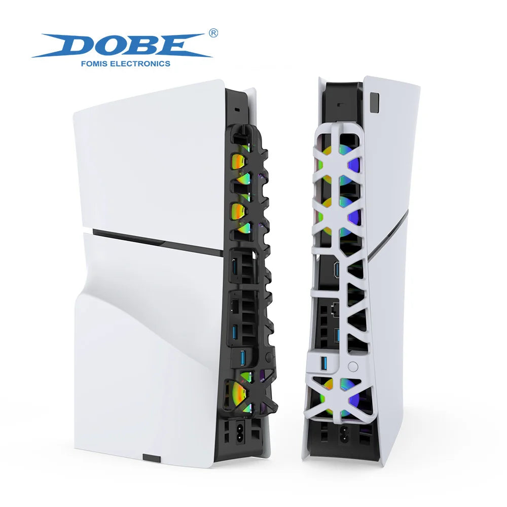 DOBE Cooling Fan for PS5 Slim Disc Edition/Digital Edition with RGB Lighting and USB 3.0 Port TP5-3538S SwiftNest