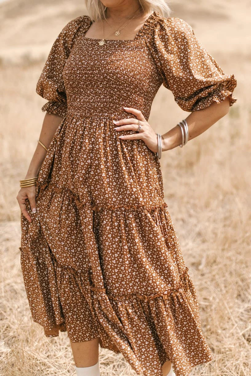 Women's Long Dresses Fashion Floral Ladies Dress Vestidos Vintage Holiday Long Dresses Maid Dress Vestidos Femal Elegant Dresses