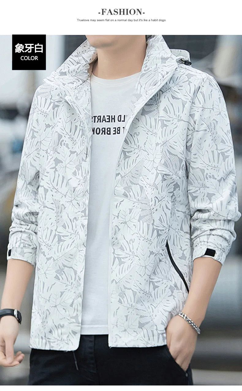 Sport Coat Men's New Style Casual Waterproof Outdoor Jacket for Spring Fashion Print Men's Clothing Outdoor Jacket for Men With
