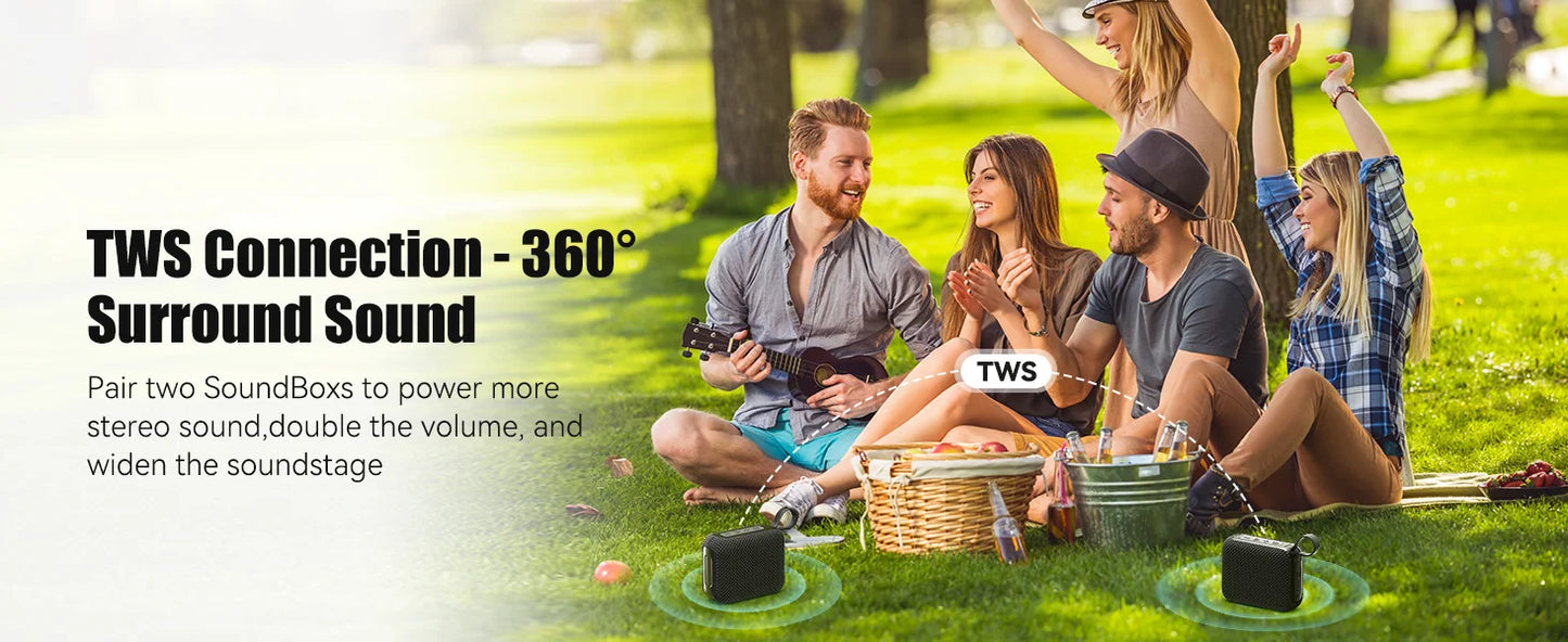 Bluetooth Speakers TWS 10W Enhanced Bass Portable Outdoor Wireless Speaker 30Hrs IP7 Waterproof Shower Speaker Bluetooth 5.3