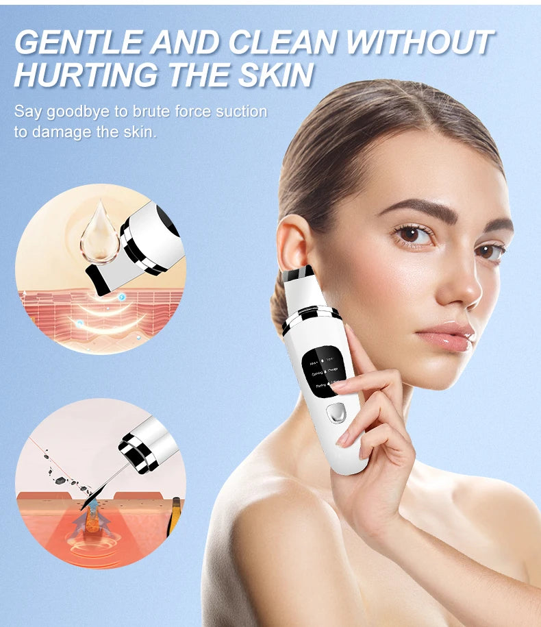 Personal Care Face Exfoliating Device Deep Cleansing Ultrasonic Face Spatula Facial Skin Scrubber