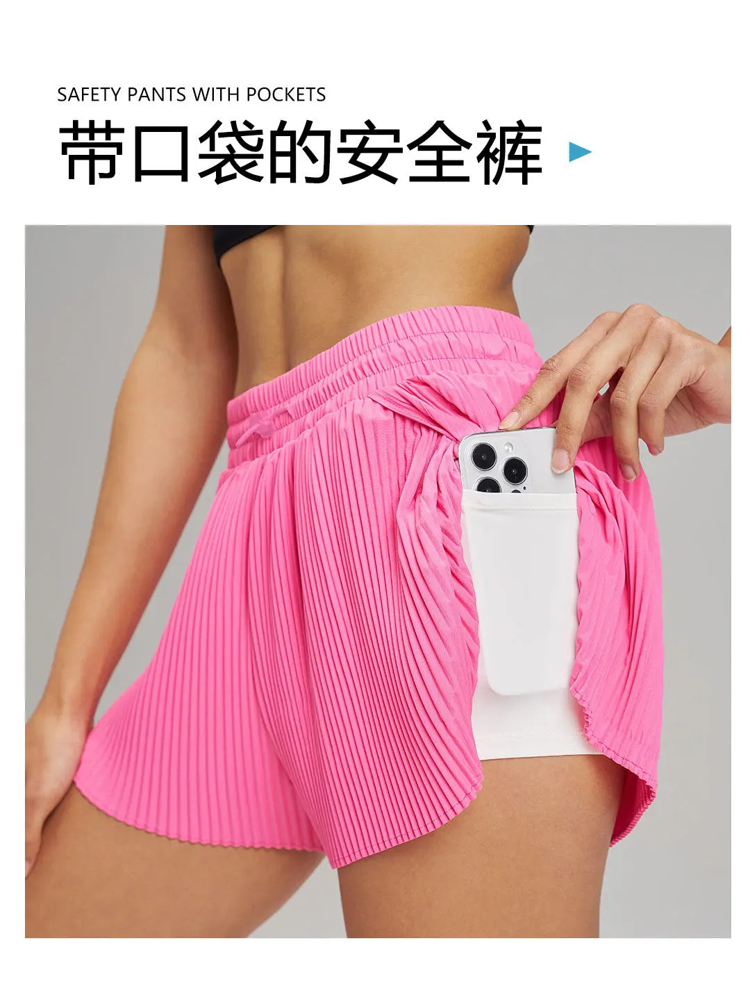 شورت رياضي للياقة البدنية في الهواء الطلق قابل للتنفس وسريع الجفاف شورت فضفاض بطول ثلاثة أرباع للنساء